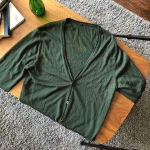 Muji Fine Wool Cardigan Forest Green